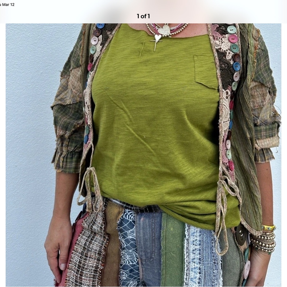 A Rare Bird Avocado Green Ripped Tee